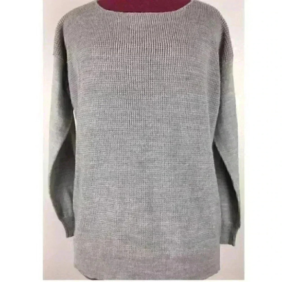 Hannah Sweater Size S/s Gray slit slide Pullover - Picture 2 of 9